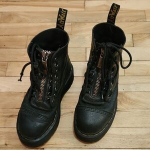 Dr. Martens Black Leather Heeled Boots